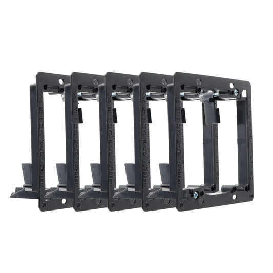 Maxmoral 5pcs 2-Gang Low Voltage Mounting Bracket Multipurpose Drywall Mounting Bracket for Wall Plate of Telephone Wires, Network Cables, HDMI