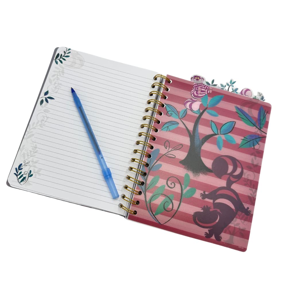 Disney Alice in Wonderland Cheshire Cat Tab Journal Spiral Notebook Notepad