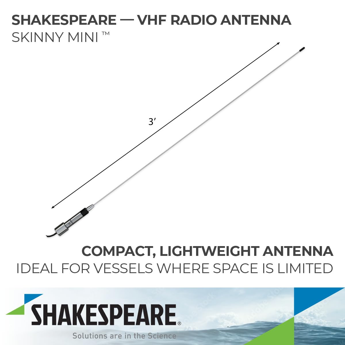 Shakespeare Low Profile Skinny Mini VHF Antenna - 36"