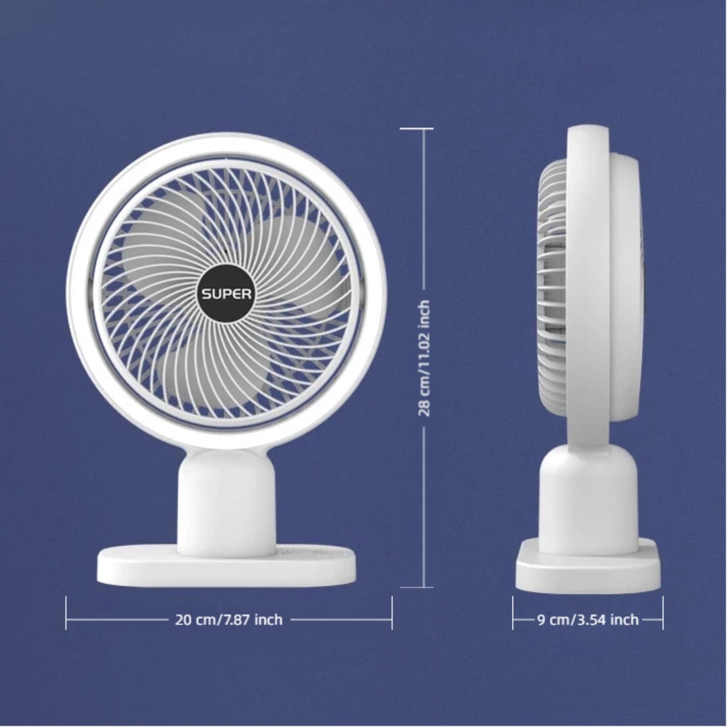 Jonakise Desktop mini desktop small fan with strong wind and LED light