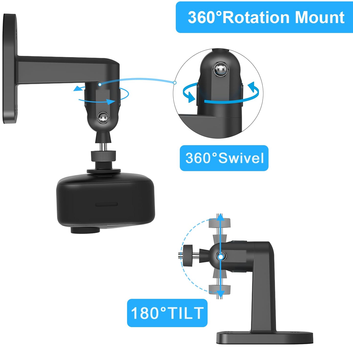 2 Pack 360 Degree Adjustable Adhesive Mount for All-New Blink Outdoor (4th Gen,3rd Gen) Blink XT / XT2, Blink Mini Camera Mounting Bracket, Wall Mount