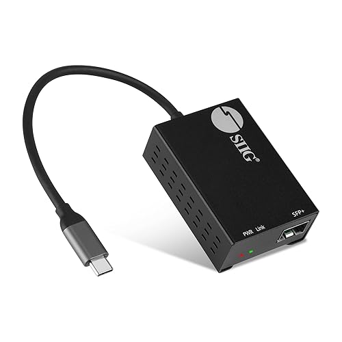 SIIG USB-C to SFP Fiber Gigabit Ethernet Adapter, 1 Gbps, Power Saving Mode IEEE 802.3az, Secure Network Connectivity, Heat Dissipation, Windows
