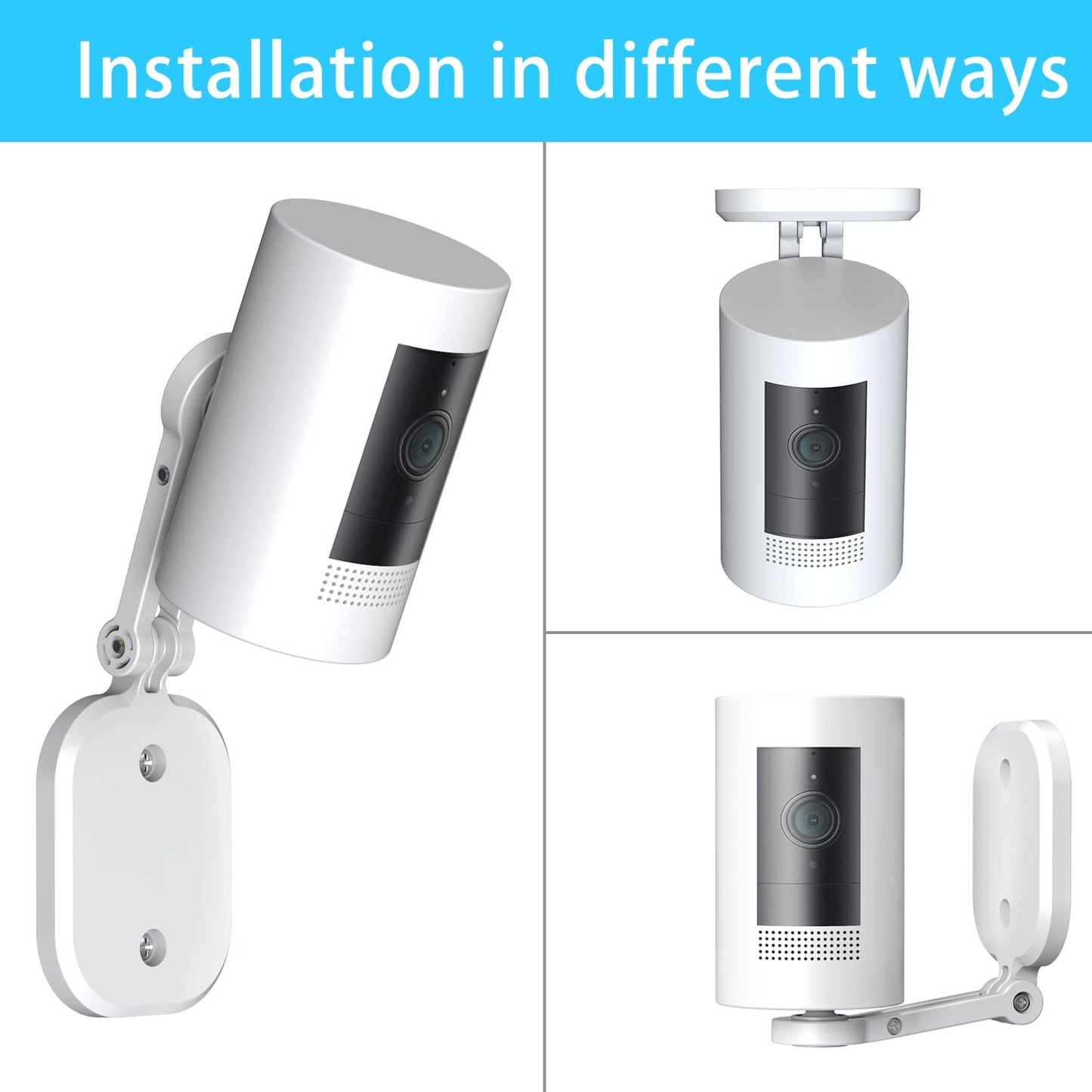 2 Pack Camera Wall Mount for Stick Up Cam 2nd & 3rd Gen,Also for Outdoor Cam Plus & Indoor Cam(1st Gen) Adjustable Ceiling Mount Perfect View Angle