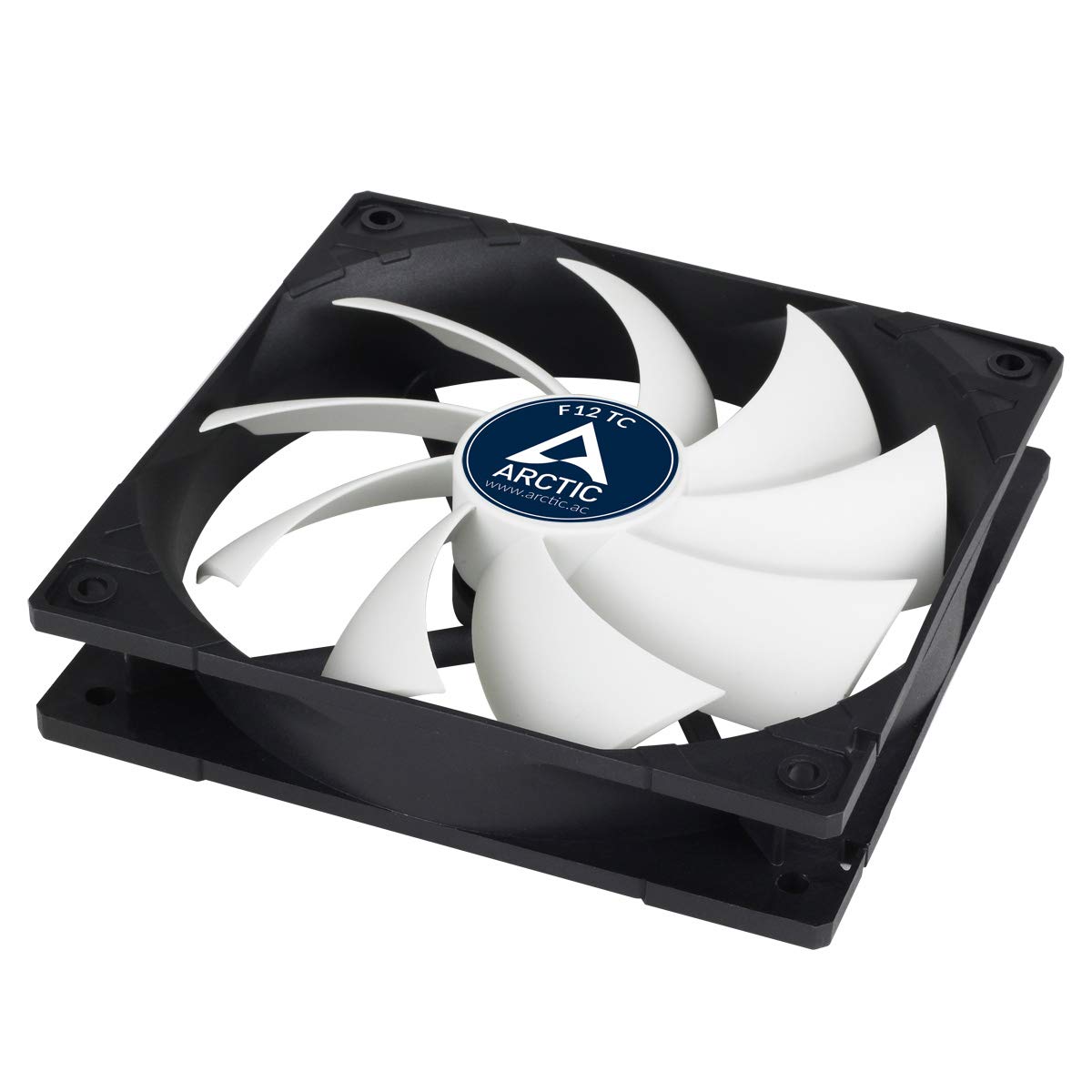 ARCTIC F12 TC - 120 mm Case Fan with Temperature Control, Quiet Motor, Computer, Fan Speed: 300-1350 RPM - Black, White