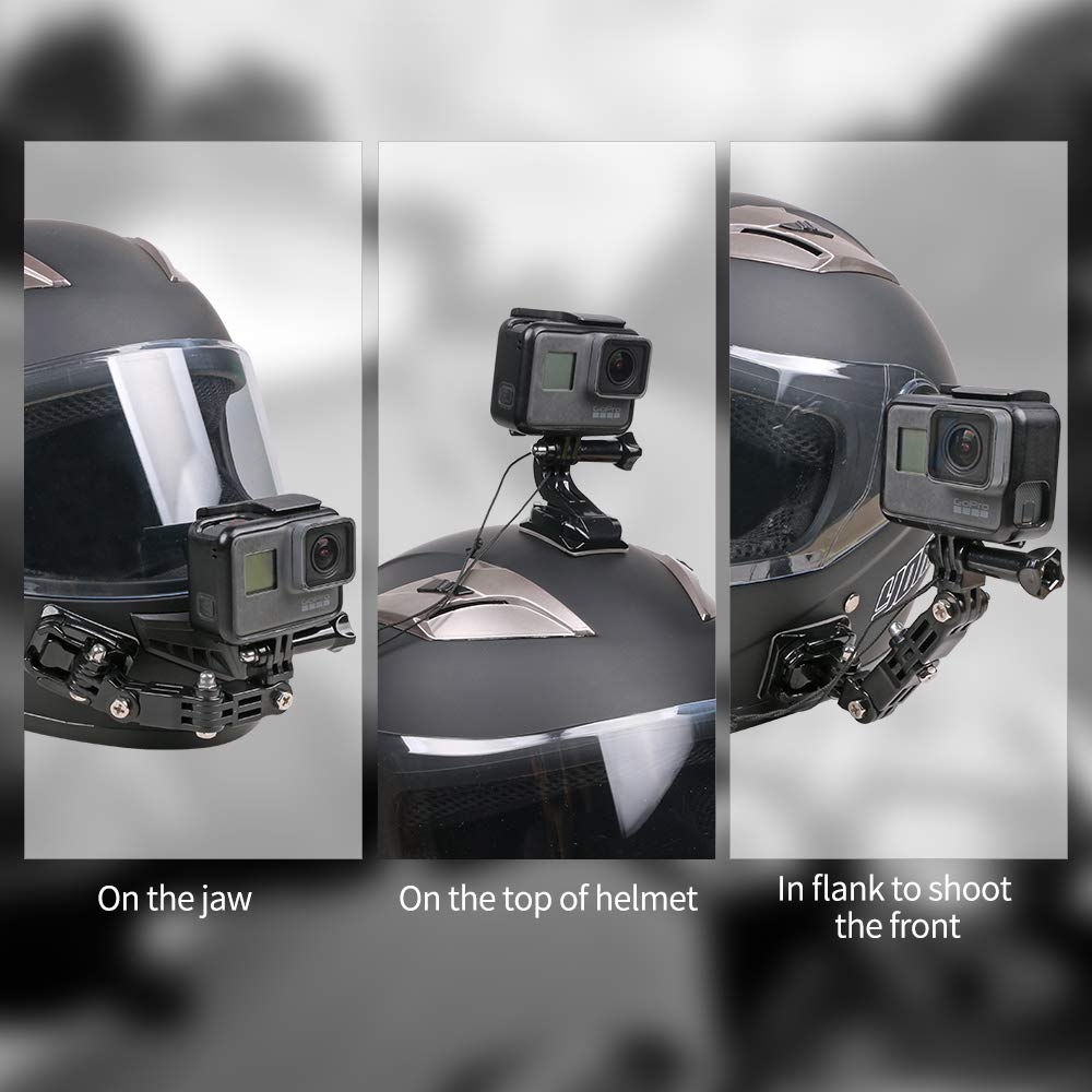 Motorcycle Helmet Chin Mount Kit Compatible with GoPro 13/12/11/10/9, DJI Action 6/5 Pro/4/3, AKASO and More Action Cameras