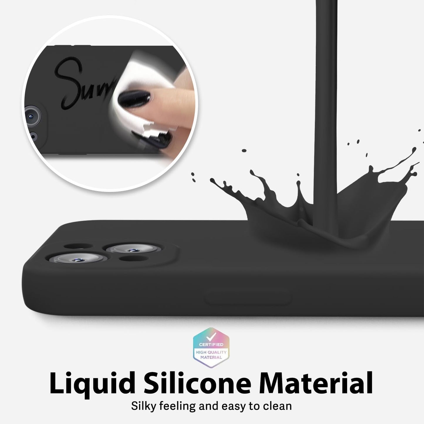 oakxco for iPhone 13 Phone Case Liquid Silicone, Cute Thin Slim Soft Rubber TPU Plain Smooth Gel Cover for Women Girl Aesthetic Design, Matte Solid