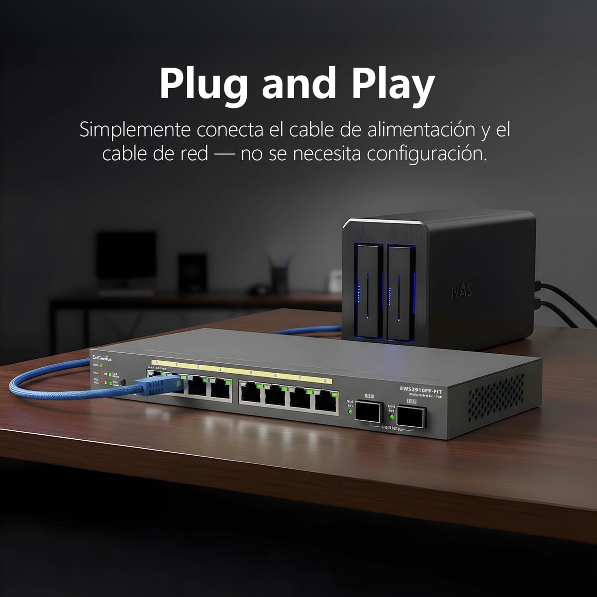EnGenius Fit EWS2910P-FIT 8-Port Gigabit PoE Managed Switch - 55W Power Budget, Layer 2+ Management, SFP Uplinks for Small Business Networks