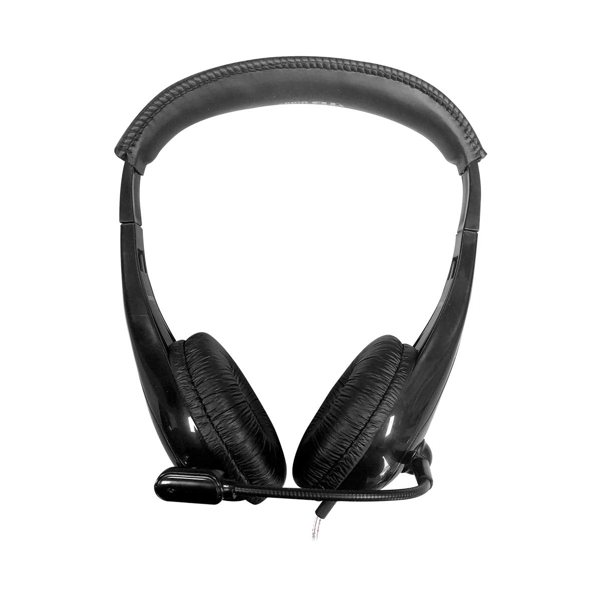 HamiltonBuhl Motiv8 Mid?Sized Multimedia Headset - In?Line Volume Control, Steel Gooseneck Microphone, 3.5mm Slim?Barrel Plug, Leatherette Cushions