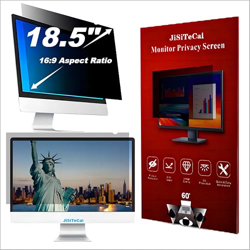 JiSiTeCai 18.5" Computer Privacy Screen Filter 16:09 Widescreen Monitor - Premium Anti-glare Screen Cover - Scratch Resistant - UV and Blue Light