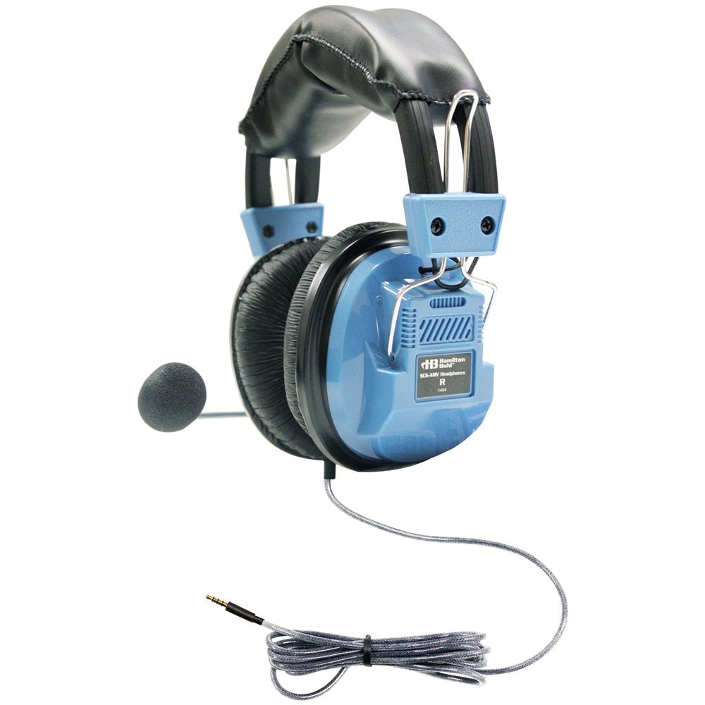 Hamiltonbuhl - Deluxe Headset with Gooseneck Microphone and TRRS Plug (SCG-AMV), Blue 3x8x6.5