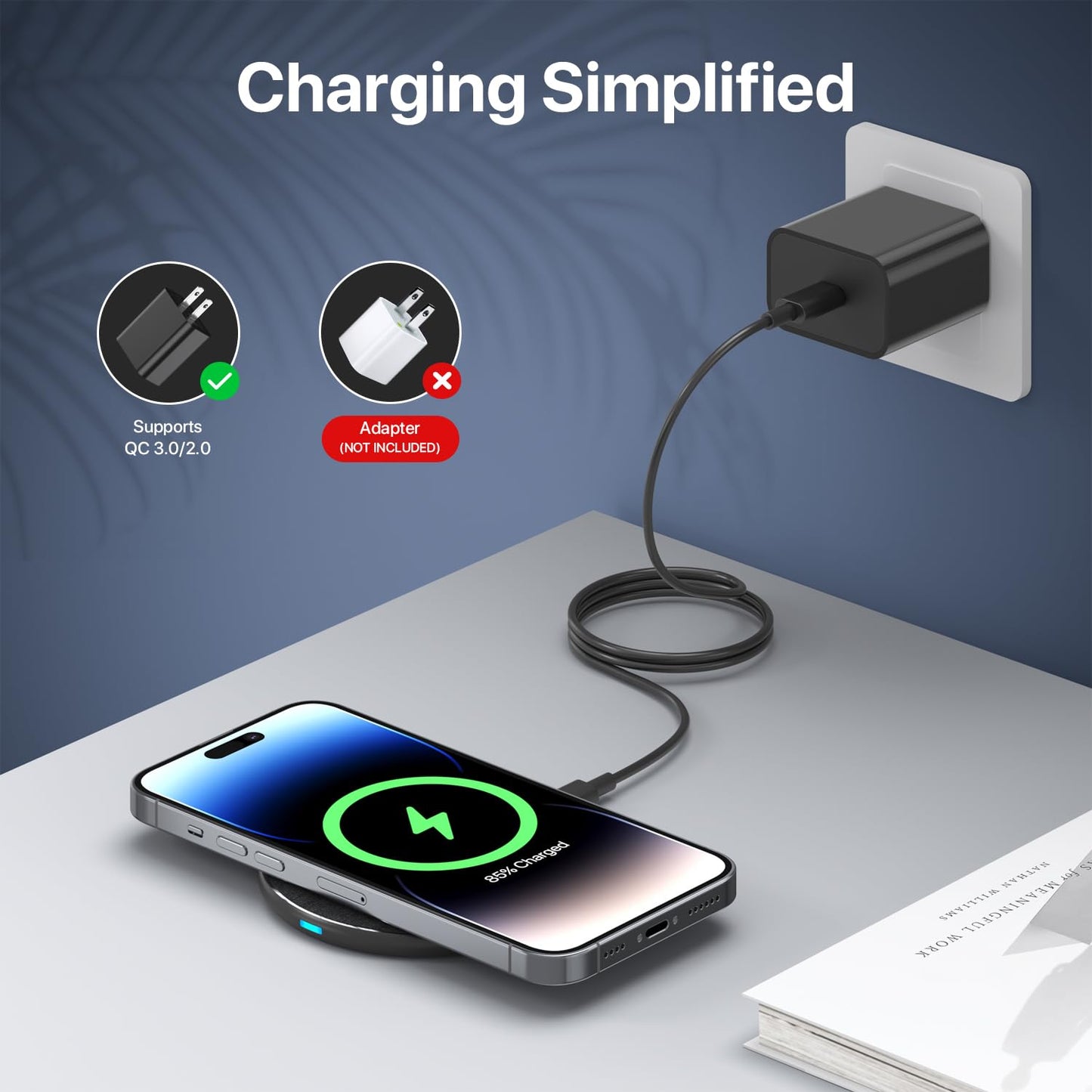 Wireless Charger 30W, 30W Fast Wireless Charging Pad For iPhone 15 14 13 12 11 X 8, Samsung Wireless Charger For Galaxy