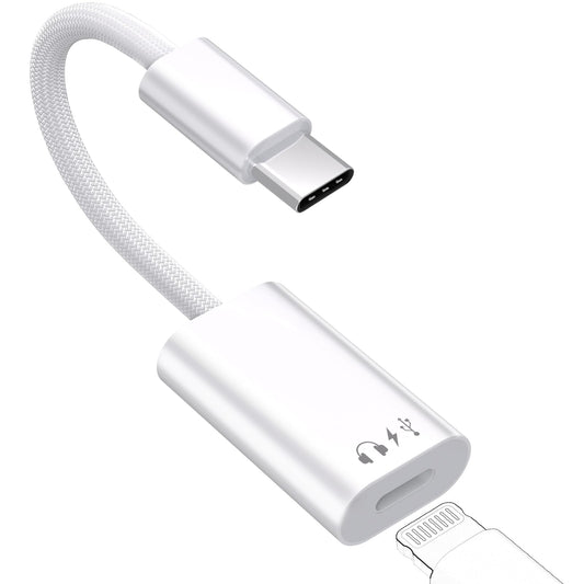 USB C to Lightning Audio & Charging Adapter, Type C to iPhone Converter for Earphones and Data Transfer, Lightning to USBC Adaptor Compatible