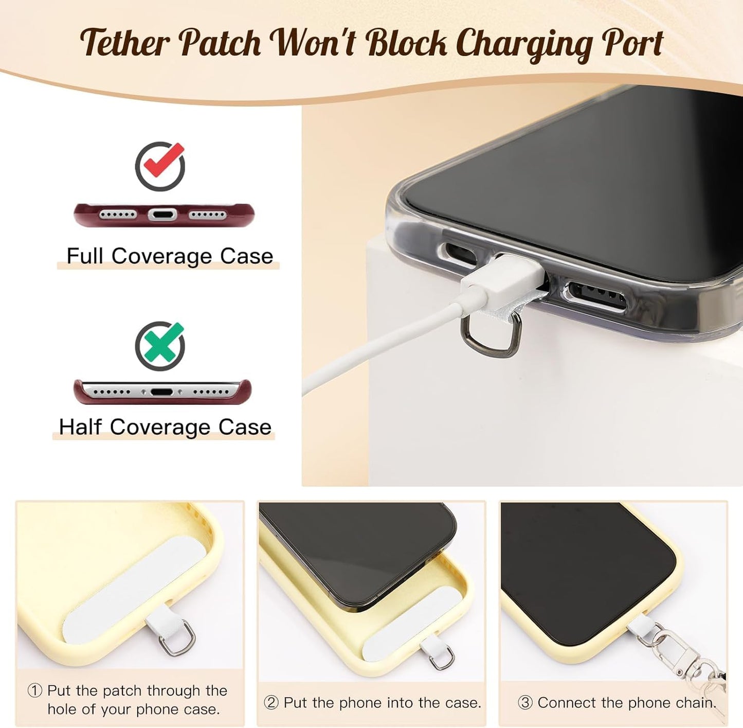 TiMOVO Universal Phone Lanyard Crossbody Strap, Anti-Theft Beaded Pearl Chain, Adjustable Cell Phone Neck Holder for iPhone 17 Pro Max 16 15 14 & Most