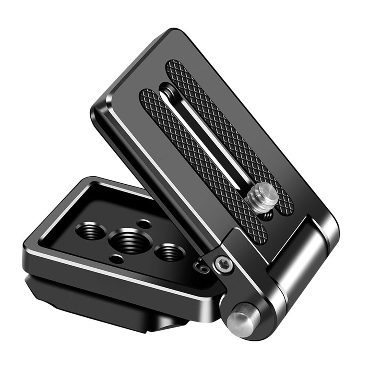 Foldable Camera L Bracket,Tripod Quick Release Plate, Aluminum Vertical Horizontal Switching Mount with Arca Swiss 1/4" & 3/8" Threaded for DSLR
