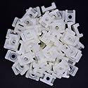 100Pcs Cable Tie Mount Saddle Set, 9mm Saddle Cable Mounts, Plastic Cable Tie Base, White Cable Tie Saddle Base for Wire Management, Cord Organization