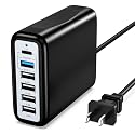 USB C Charging Station Fast Wall Charger USBC Charging Power Hub for Multiple Device Desktop Charge Block 6 Ports Pd3.0 Rapid Strip Adapter Compatible