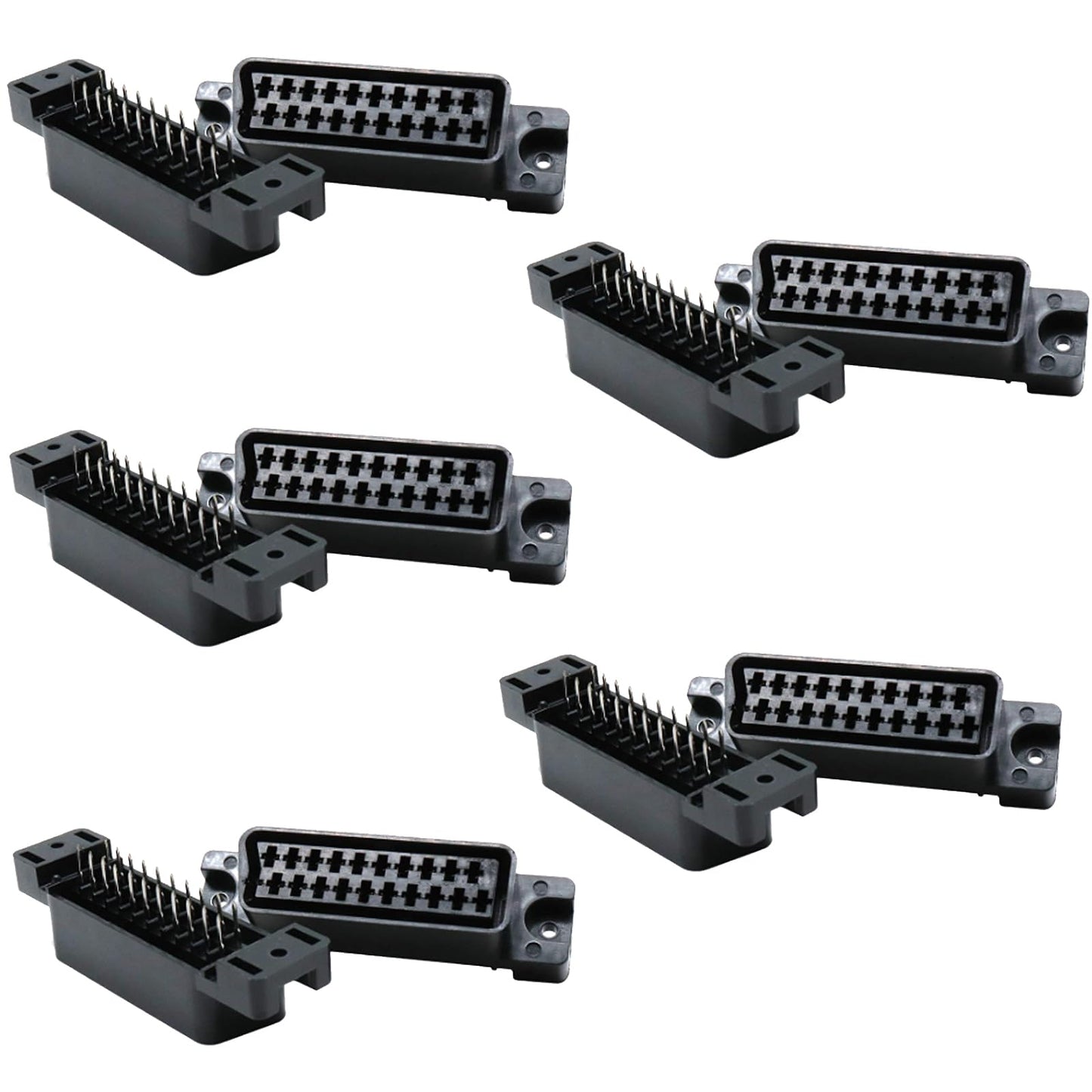 Xiaoyztan 10 Pcs Vertical Type 21 Pin Audio Video Socket Adapters PCB Mounting TV DVD VCR Female Connectors