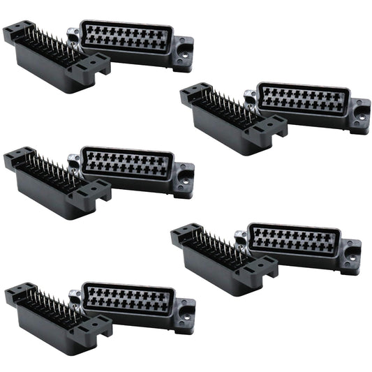 Xiaoyztan 10 Pcs Vertical Type 21 Pin Audio Video Socket Adapters PCB Mounting TV DVD VCR Female Connectors