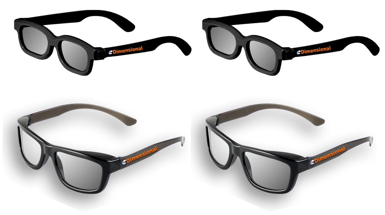 ED Family 4 Pack Cinema 3D Glasses KIT for LG 3D TVs - 2 Adult and 2 Kids Passive Circular Polarized 3D Glasses
