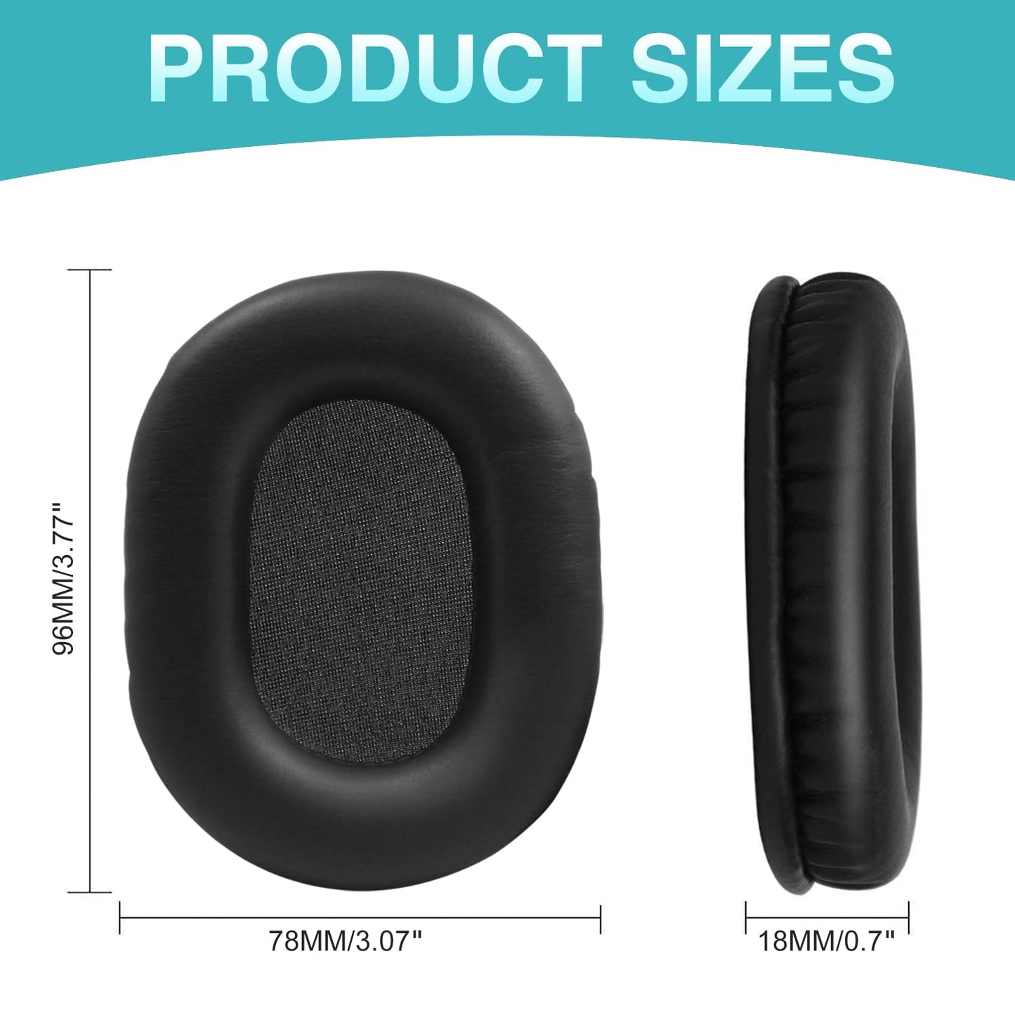 Replacement Ear Pads for Sony MDR-7506, Headphones Replacement Pads Also Fits MDR-V6 MDR-CD900ST, Earpads Cushions with Soft Leather, Memory Foam
