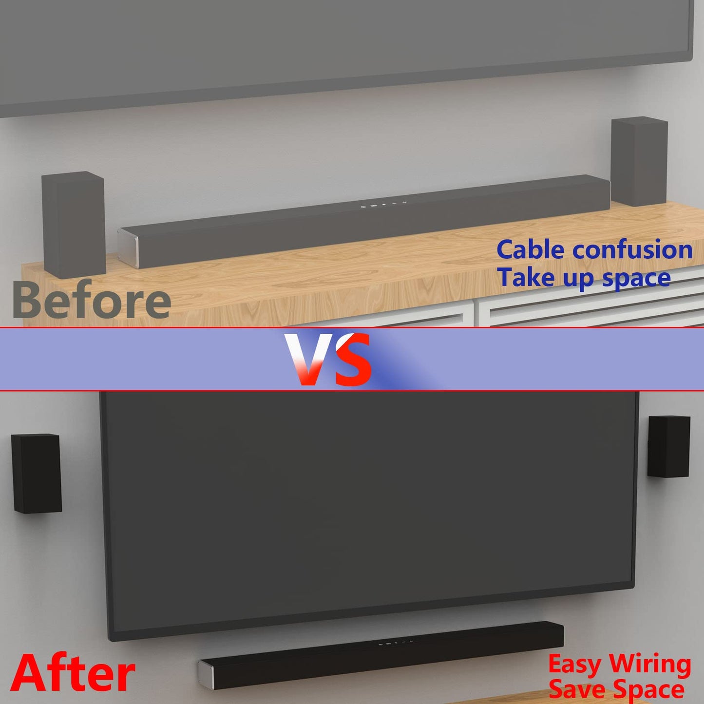 Ykxaecl Wall Mount Bracket for VIZIO Soundbars, Fits 11"-65" Soundbars, Mounts Satellite Speakers
