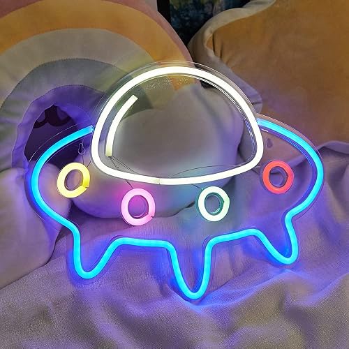 Chi-buy LED UFO Light For Wall Decor Cute Spaceship Alien Shaped Neon Signs