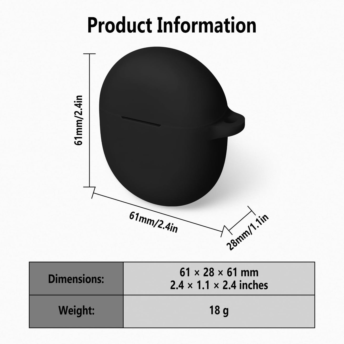 Geiomoo Silicone Cover for Google Pixel Buds 2A Case, Soft Flexible Scratch Resistant Protective with Carabiner (Black)
