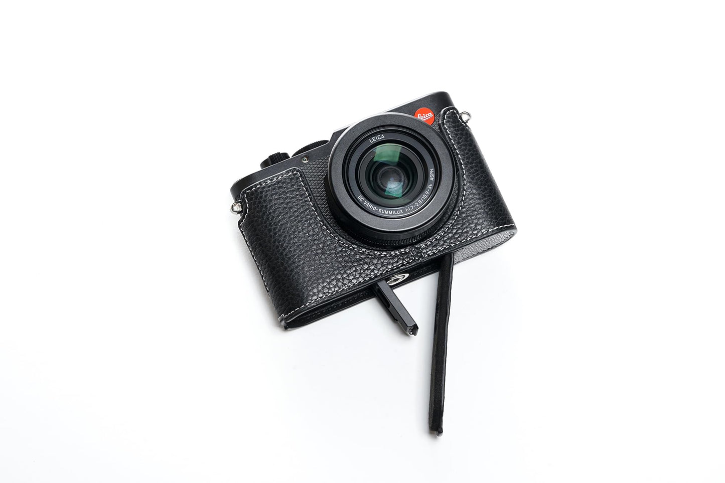 BMAOLLONGB D-Lux 8 Camera Case, Handmade Genuine Real Leather Half Camera Case Bag Cover for Leica D-Lux 8 Camera Bottom Opening Version + Hand Strap