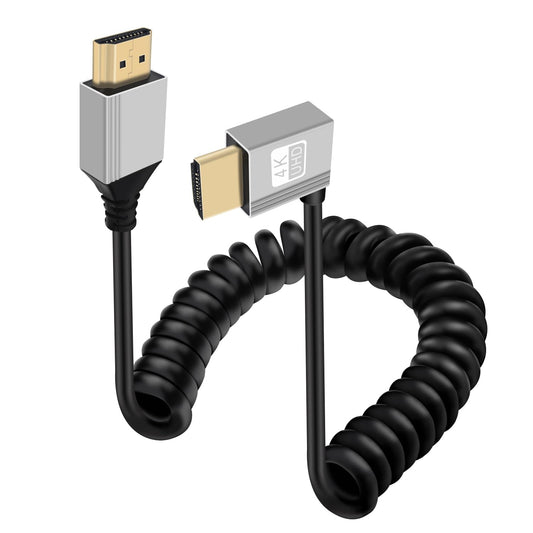 HuaLiSiJi Coiled HDMI Cable Male to Female HDMI Cable 4K 60Hz High Speed UHD Cable Support 3D, ARC, Ethernet for Computers, Blu Ray Players