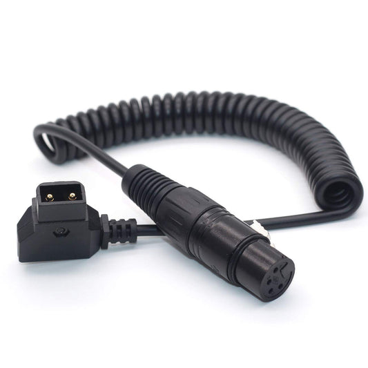 SZJELEN Dtap to XLR 4Pin Female Power Cable for Power Supply Battery Adapter DSLR Camcorder (Spring Line)