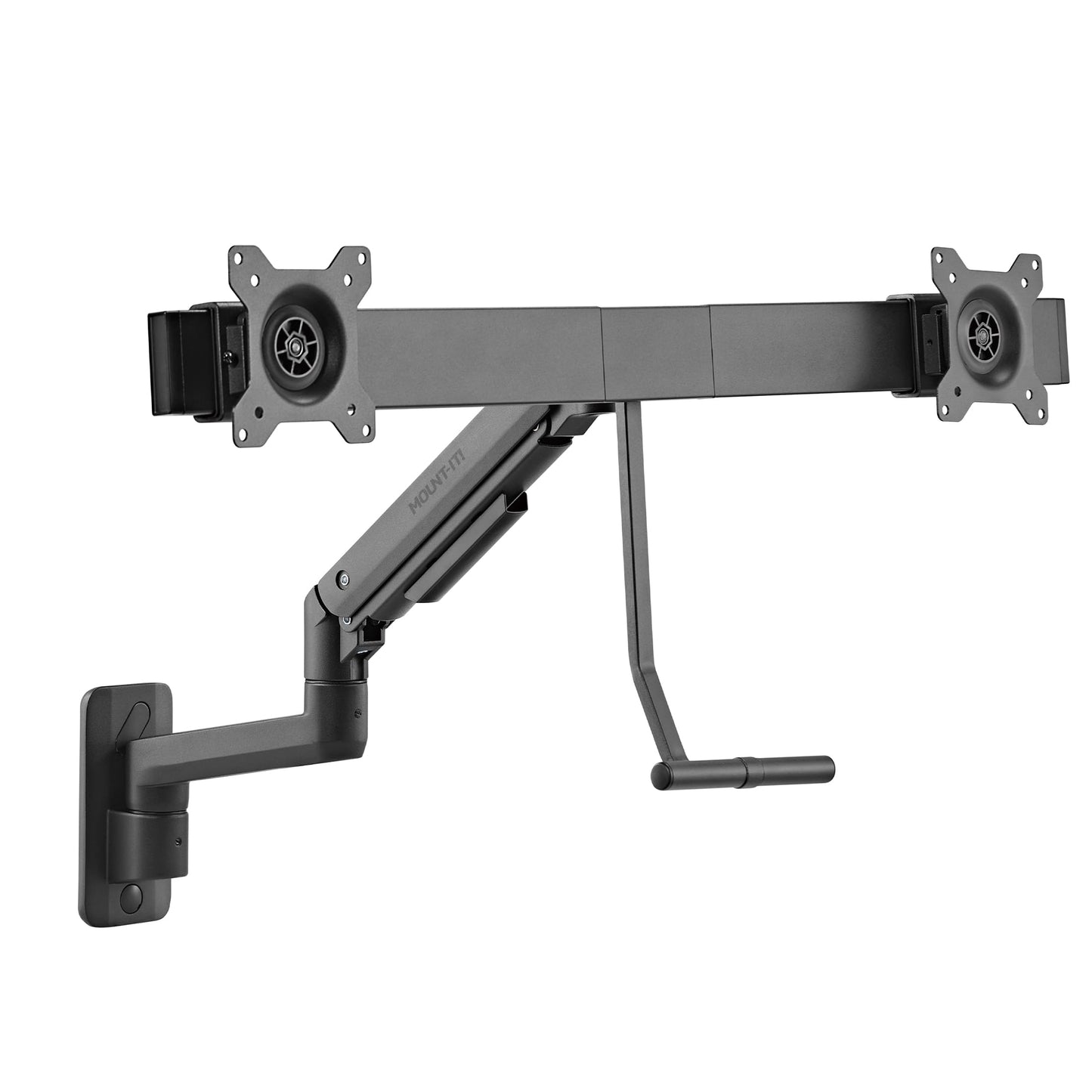 Mount-It! Proflex Dual Monitor Wall Mount, Gas Spring Arm with Crossbar, Fits 17-32? Screens up to 19.8 lb Each, Height Adjustable Full Motion Tilt