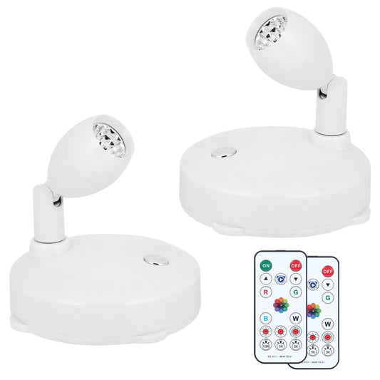 KANESIKI Cordless Spotlight Battery Operated, RGB Indoor Plant Light, Dimmable Accent Uplight with Remote, Color Changing Display Lighting for Picture