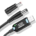 FARSENSE USB to DC 12V Step Up Power Cable (3ft), DC Jack 5.5 x 2.5mm (3.5 x 1.35mm) USB Boost Converter with LED Indicator