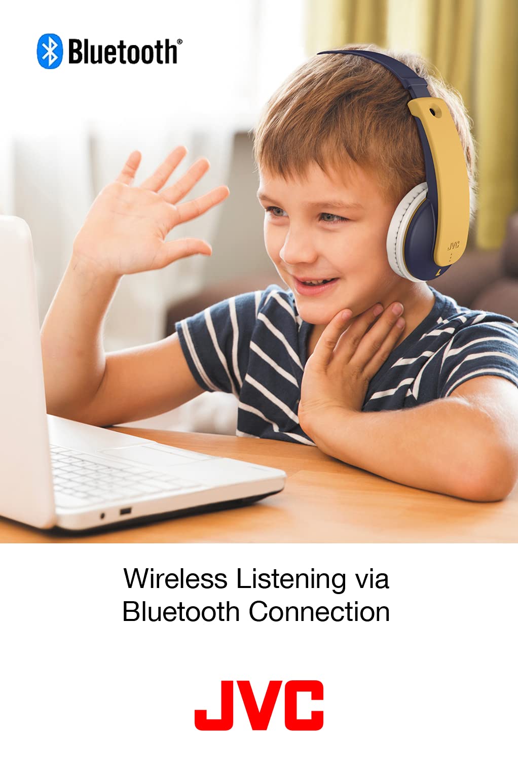 JVC Bluetooth Kids Headphones, 16 Hours Play time, Active Volume Limiter, Comfortable and Easy-to-Clean Soft Ear Pads, 7-Step Length Adjuster, Fun…