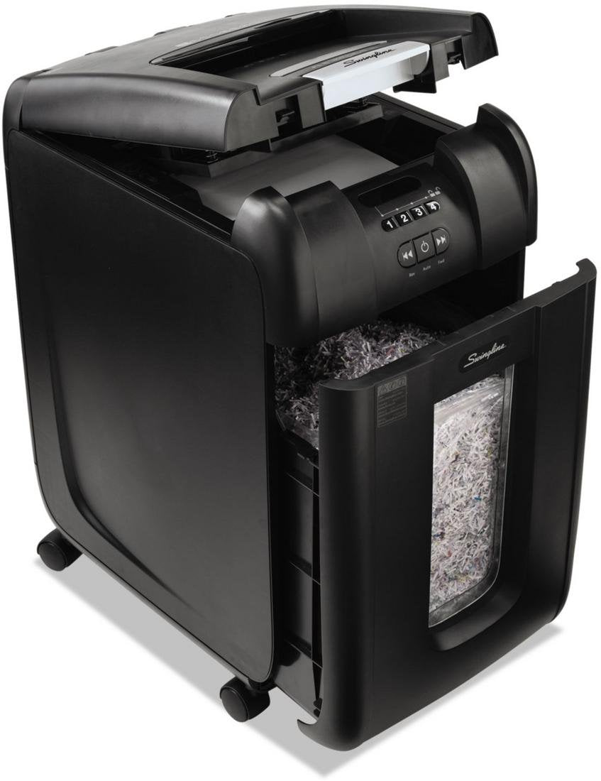 GBC Paper Shredder, Auto Feed, 300 Sheet Capacity, Micro-Cut, 5-10 Users, Stack-and-Shred 300M (1758576)