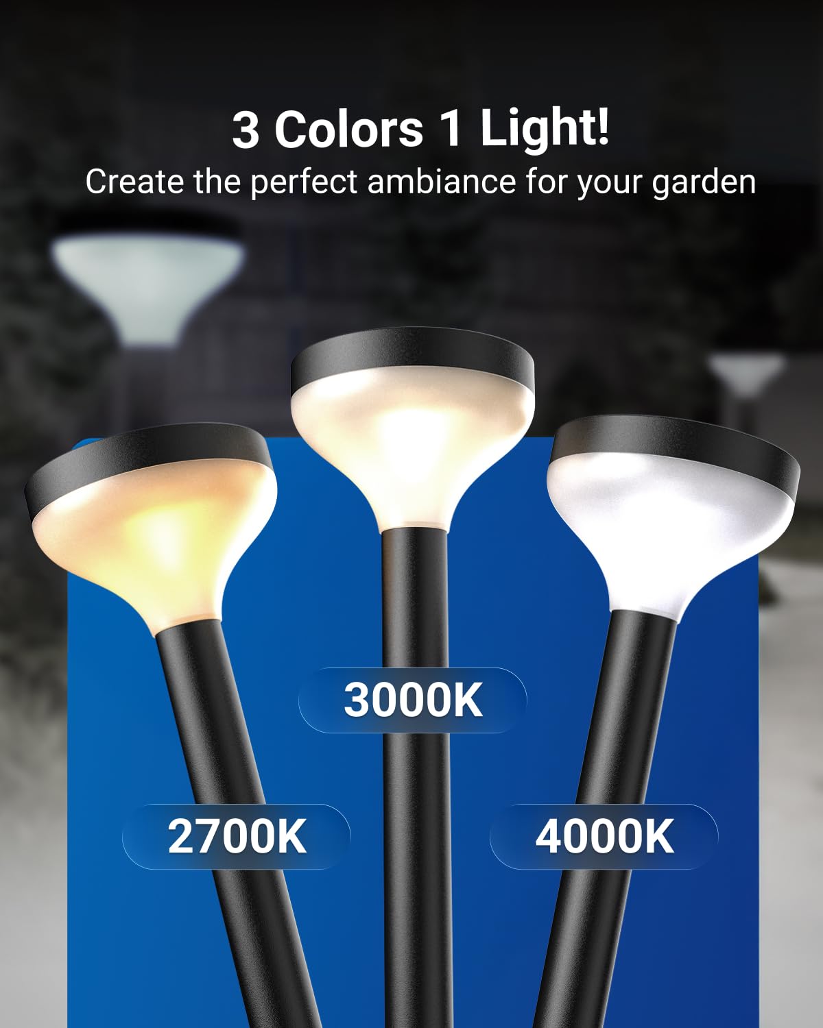 Sunco 6 Pack Round Solar Pathway Lights Outdoor, Super Bright 120 LM, 2CCT 2700K/4000K, Dimmable Path Lights for Garden, Backyard, Walkway, Driveway