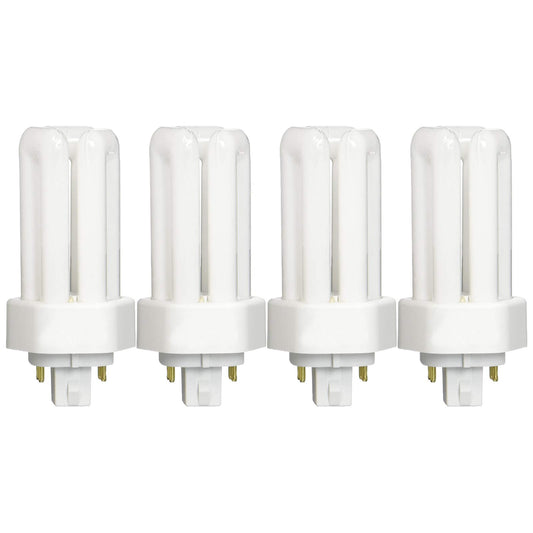DYSMIO 13 Watt CFL Light Bulbs | 4 Pin GX24Q-1 Base 3500K Neutral White | 13W High Output 900 Lumens | Triple Tube Compact Fluorescent Light Bulbs