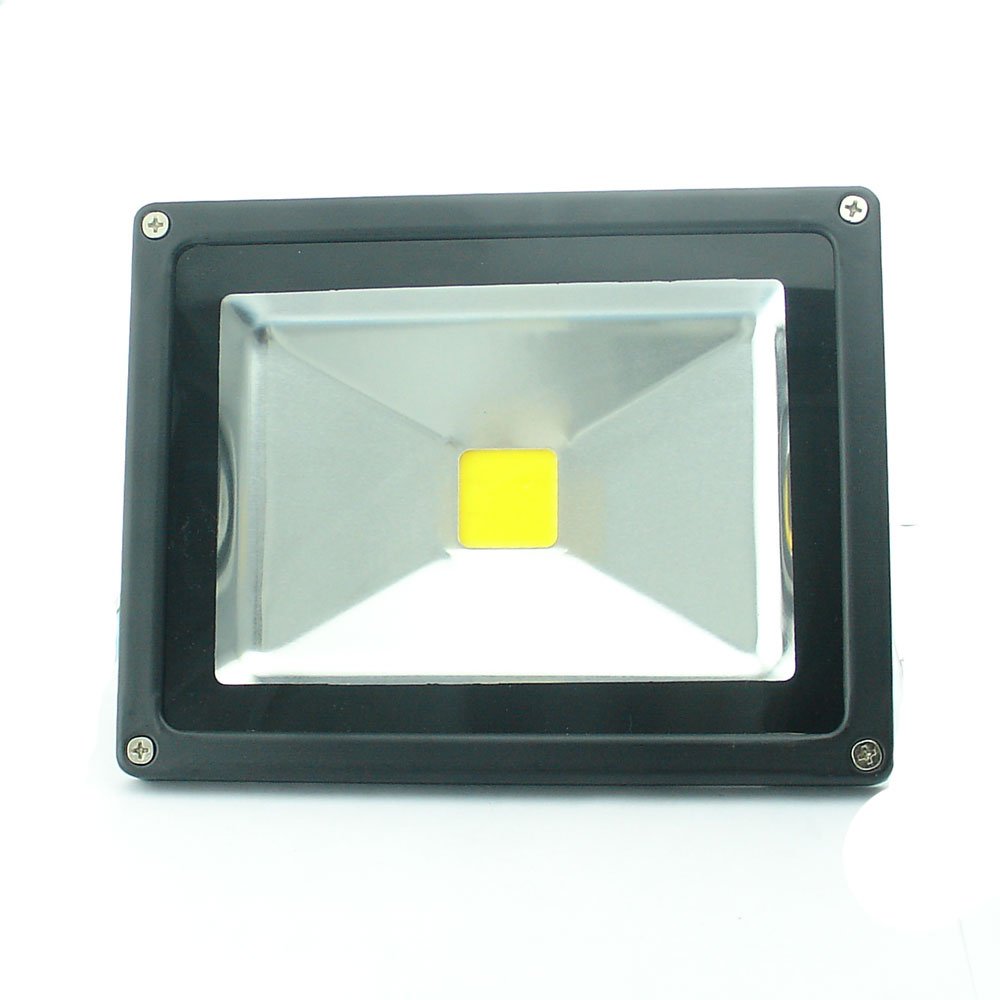 QUANS 20W 12V 24V AC DC Ultra Bright White LED Security Wash Flood Light Floodlight Lamp High Power Black Case Waterproof IP65 Superbright (Warm