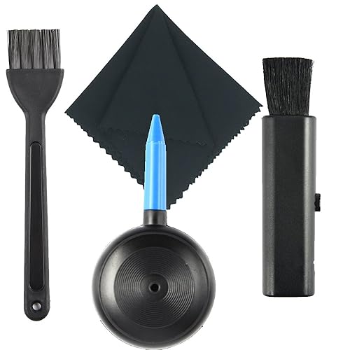 Keyboard Cleaning Brush Kit, 4 in 1 Keyboard Cleaning Brush, Air Blower, Lens Cloth, Retractable Goat Hair Brush