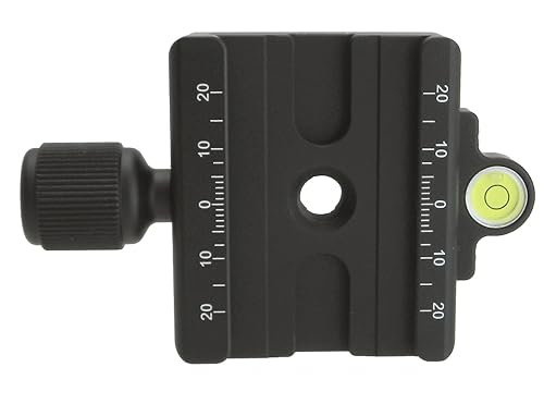Desmond DAC-60 60mm QR Clamp 3/8" w 1/4" Adapter & Level Arca-Swiss Compatible for Tripod Head Quick Release