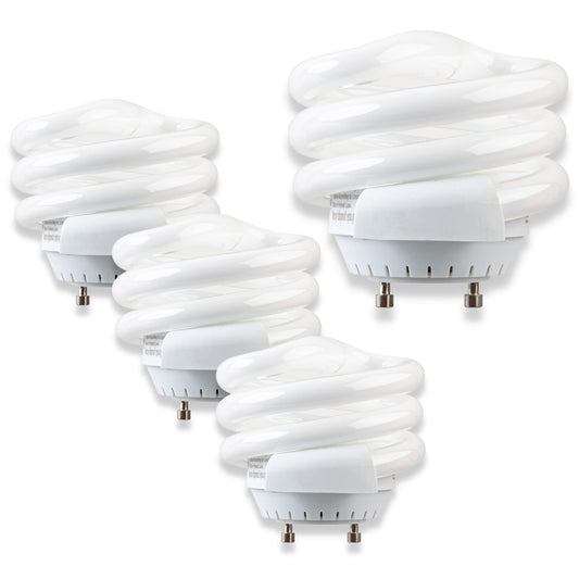 SLEEKLIGHTING GU24 18W T2 Spiral CFL Puck Light Bulb 2700K Warm White 2-Prong