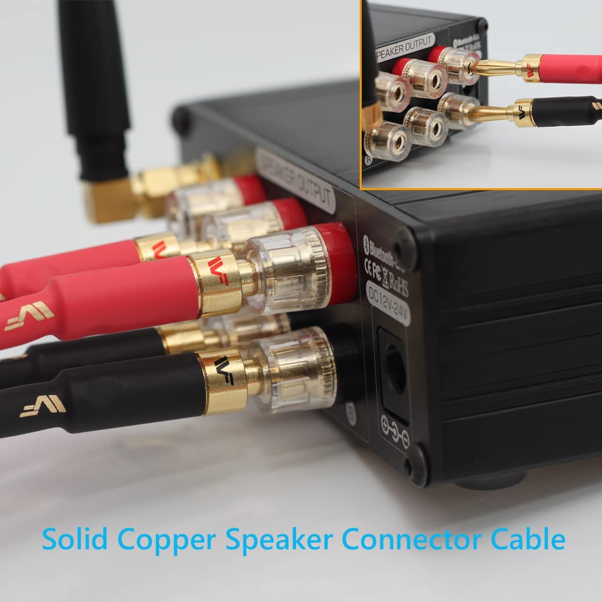 UCINNOVATE 2Pack 4m 13AWG Speaker Cable, Audiophile Grade Speaker Cable with Gold Plated Banana Plugs, Pre-Connected HiFi Copper Speaker Wire bi wired