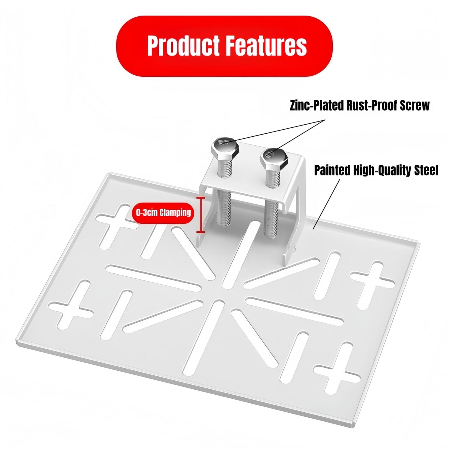 FINXRoll 7.48"x5.7" Drill-Free CCTV Camera Mount Adapter, Adjustable Thickness Bracket for Glass/Wooden Doors