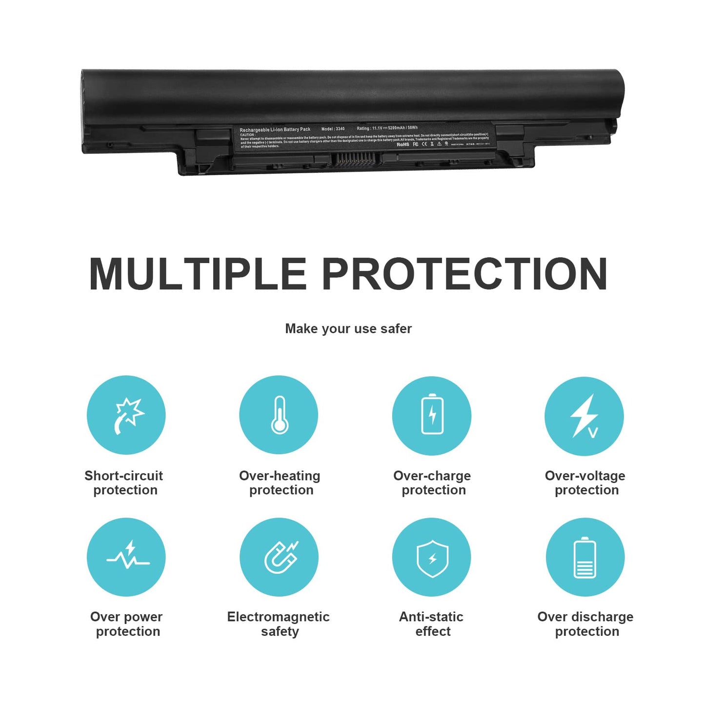 TREE.NB 3340 Battery for Dell Latitude 3340 Battery, Dell V131 2nd Generation, Fits 451-BBJB, 451-BBIY, 451-BBIZ 7WV3V, H4PJP, JR6XC, YFDF9, YFOF9