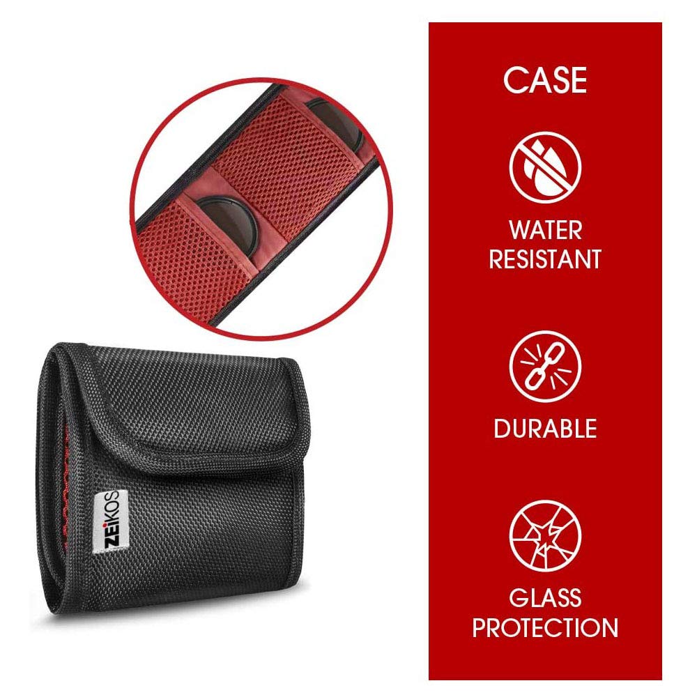 Zeikos 72mm Multi-Coated UV, CPL, FLD Professional Lens Filter Kit, Comes with Miracle Fiber Cloth and Carry Pouch, Accessory Kit for Lenses with a 72