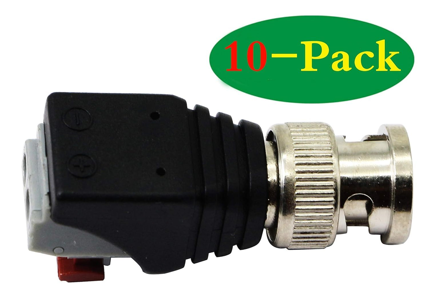 zdyCGTime BNC Video Baluns Adapter BNC Male Plug to 2 Pin/Way Screw Terminal Video Audio Spring Press Type Balun with Solderless Screw Terminal