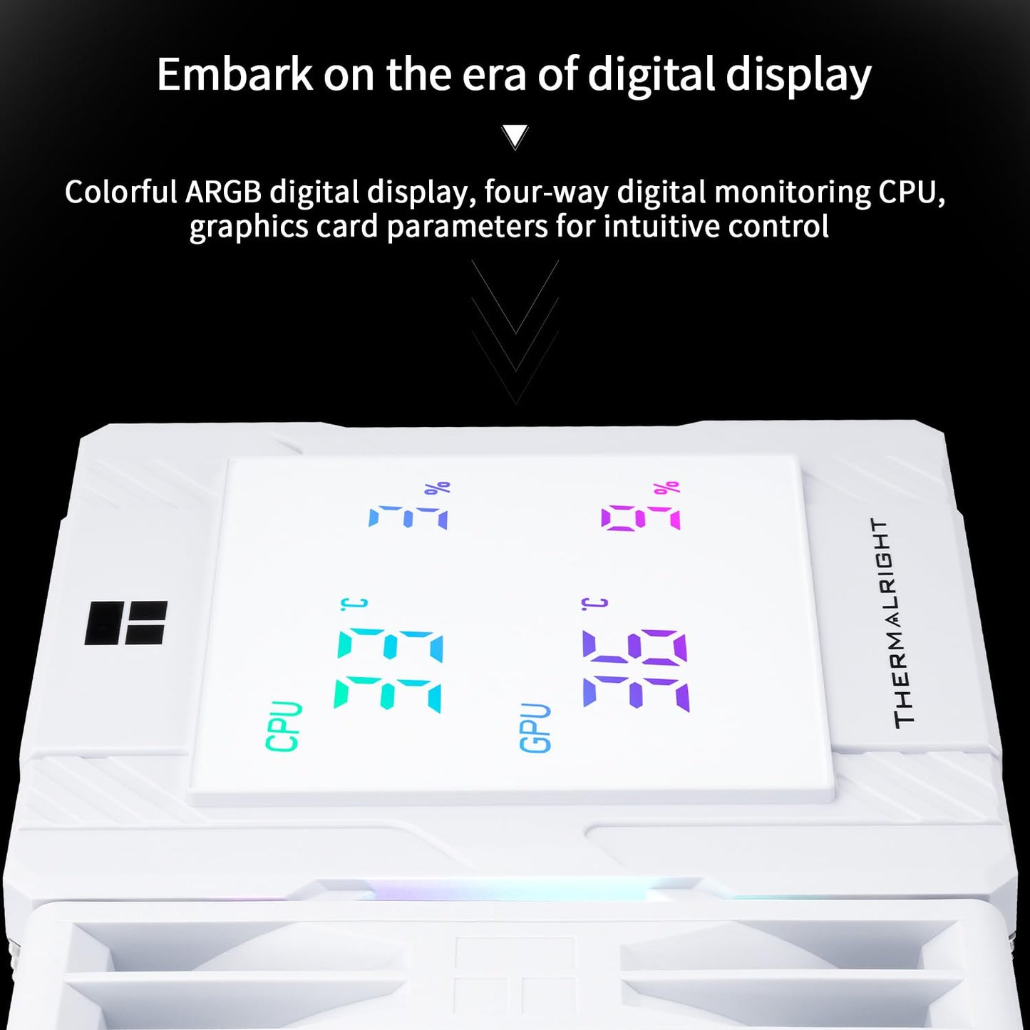 Thermalright Peerless Assassin 120 Digital ARGB White CPU Air Cooler, Digital Screen Top Cover,6 Heatpipes Computer CPU Cooler, for AM4/AM5,Intel