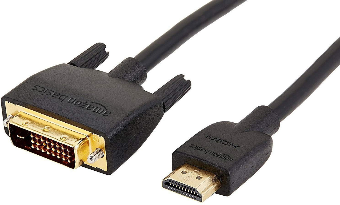 Amazon Basics HDMI-A to DVI (Male) Adapter Cable, Bi-Directional 1080P, Gold-Plated, 10 ft/3 m, Single Pack, Black