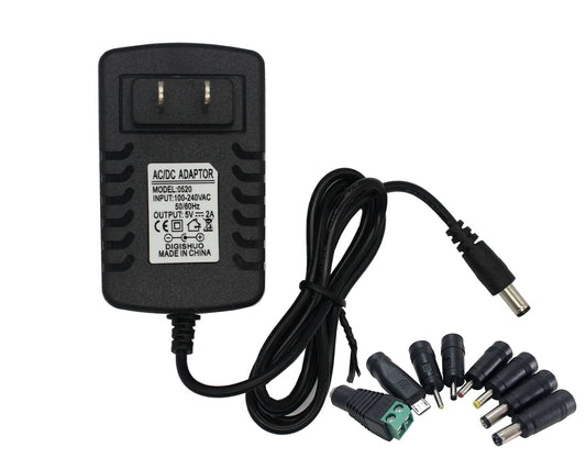 DIGISHUO DC 5V 2A 10W Power Supply Adapter Transformer Switch AC 110V/220V to DC 5V 2amp Switching Converter LED Driver for LED Strip Light CCTV…