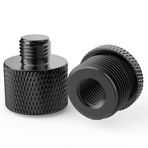 MxTong Mic Stand Adapter 5/8 to 3/8 and3/8 to 5/8 Mic Screw Adapter Thread for Microphone Stand Mount to Camera Tripod Adapter 2 Pack (mic screw